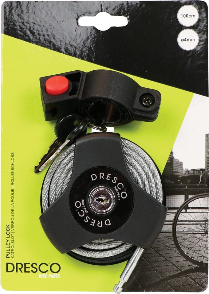 Dresco Kabel/Spiraalslot Katrol Slot 100cm ø4mm