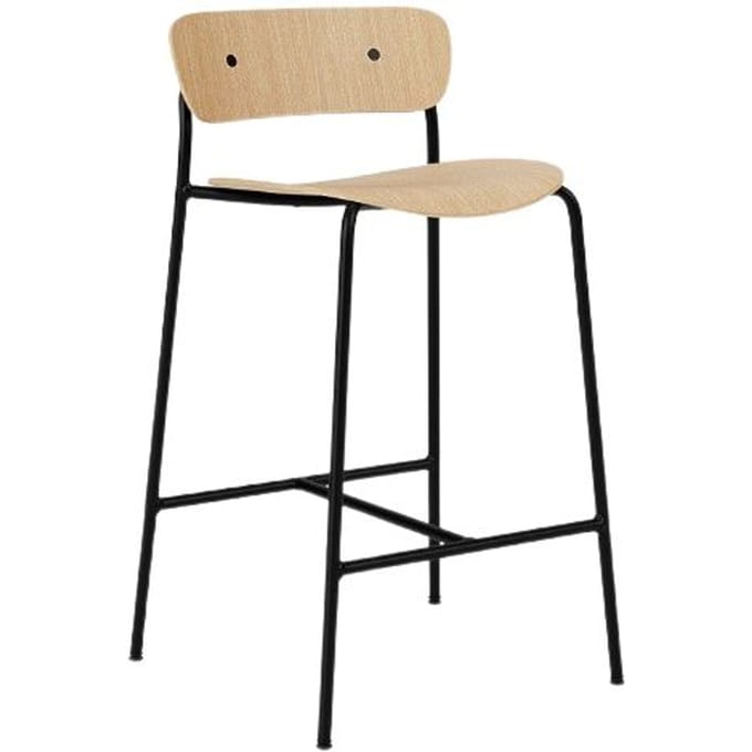 &Tradition - Pavillon Barkruk AV7&AV9 - eiken gelakt - Zithoogte 65 cm - beige
