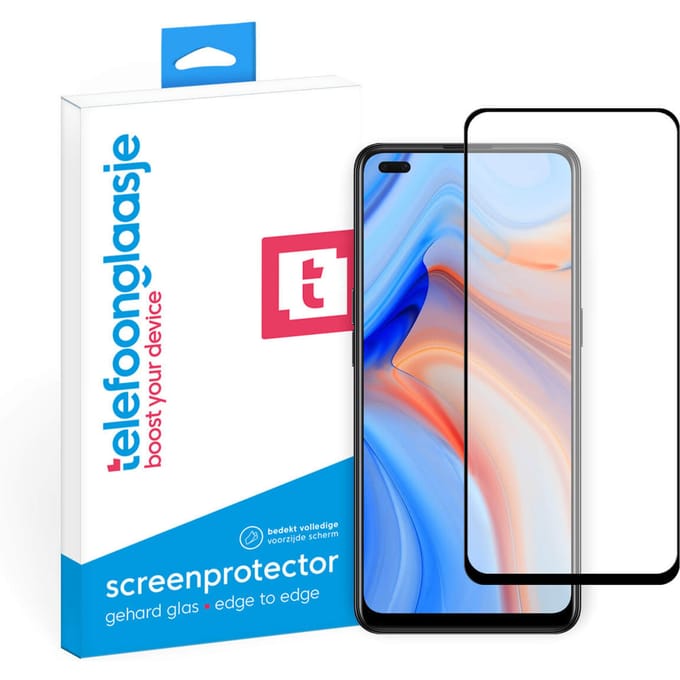 OPPO Reno 4 screenprotector gehard glas Edge to Edge