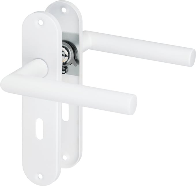 Calzio - Deurklink Wit Sleutelgat - Kort Rond Schild