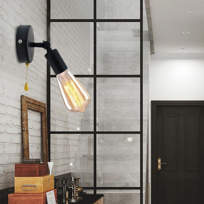 E26/E27 Vintage Wandlamp Licht met Verstelbare Kop voor Bedzijde Studeerkamer 85-245V bevat niet