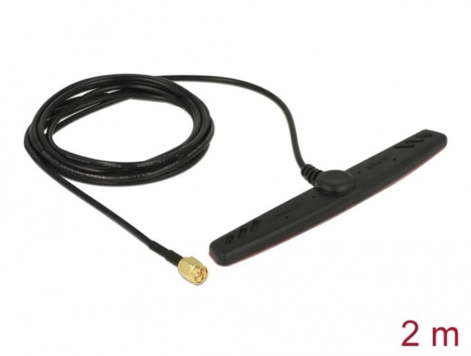 GSM UMTS LTE Antenne SMA-plug 2,5 DBI 2 M RG-174 Omnidirectionele lijmmontage