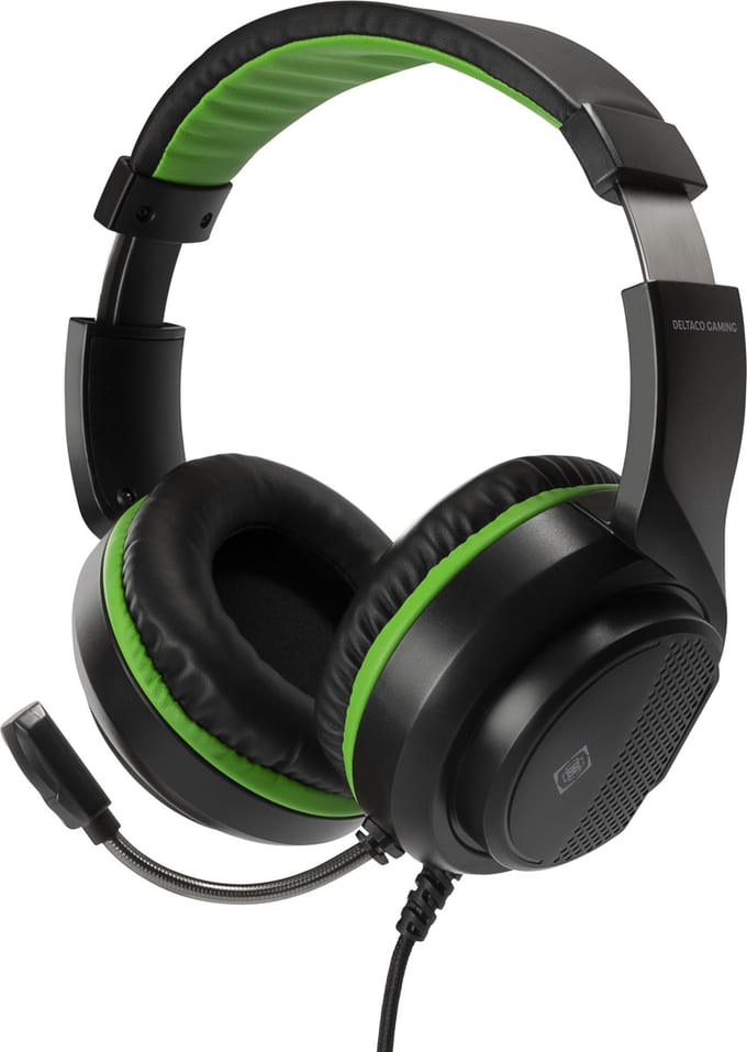 Deltaco Stereo Gaming headset - On-Ear - Xbox Series X|S - Zwart/Groen