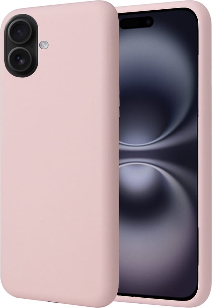 Hoesje geschikt voor iPhone 16 Plus - Matte Case Roze met Fluweelzachte Binnenzijde
