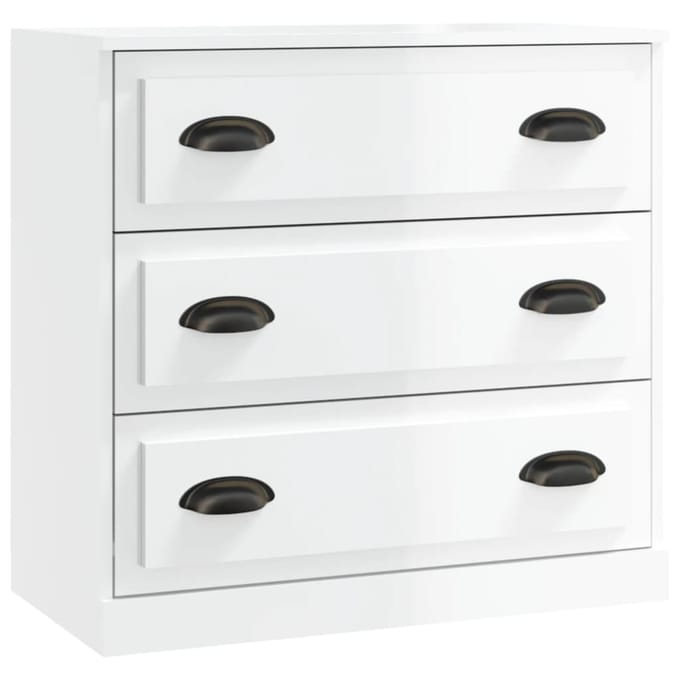 vidaXL - Dressoirs - 2 - st - bewerkt - hout - hoogglans - wit