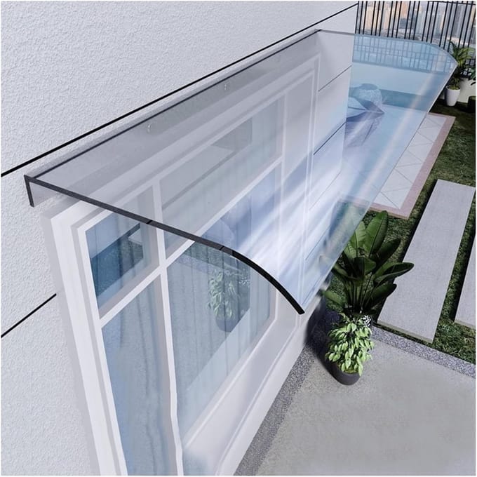 Deurluifel - Regenkap Buiten - Bescherming Ramen - Stille Polycarbonaat - 50x150cm - Transparant