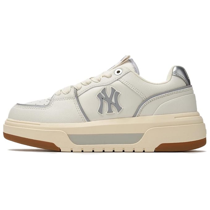 MLB Chunky Liner Cuir Confortable Polyvalent Durable Léger Respirant Augmentation de la Hauteur Baskets Basses Baskets Unisexes Ivoire 3ASXCBS4N-50IVS 43 white