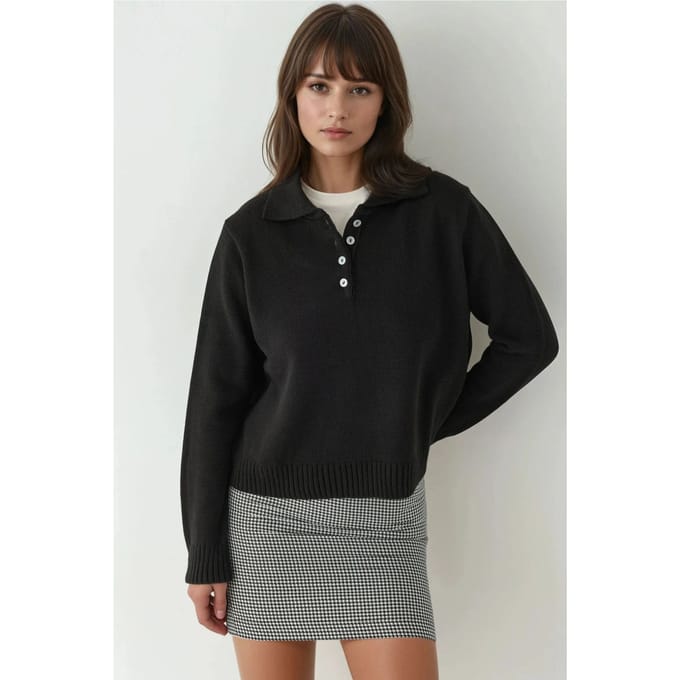 Knopkraag Relaxed Fit Trui