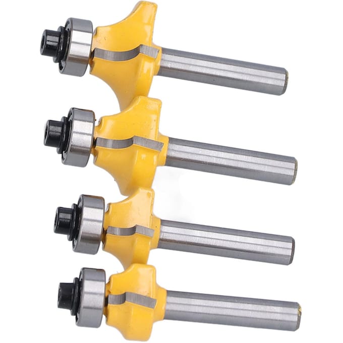 4 stuks bovenfreesbit 14in schacht afrondingsfrees gelijkloopfrees gereedschapsset kit voor doe-het-zelf houtbewerking