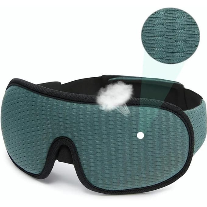 Cache-paupières Bloqueur de Lumière Coussinet Doux 3D Léger Respirant Masque de Sommeil Blackout Vert black