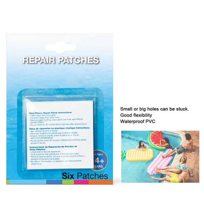 6 Stuks Opblaasbare Reparatiepatch Waterdicht Flexibel Zelfklevend Zwembadpatch voor Opblaasbare Bedden blue