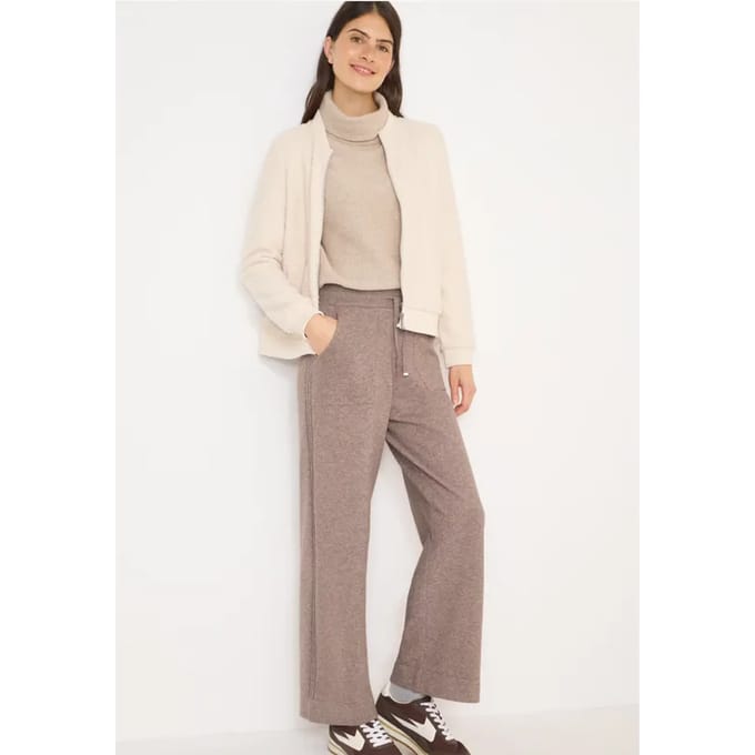 Gebreide broek met wijde pijpen