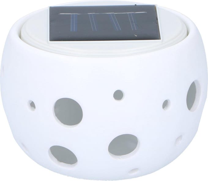 Tuinlamp – verandert van kleur - LED – Keramiek – Solar - 10x7cm