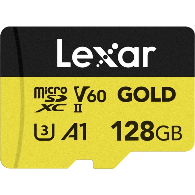Lexar microSDXC Gold Series UHS-II 128GB - Lezen 280MB/s, Schrijven 100MB/s - V60