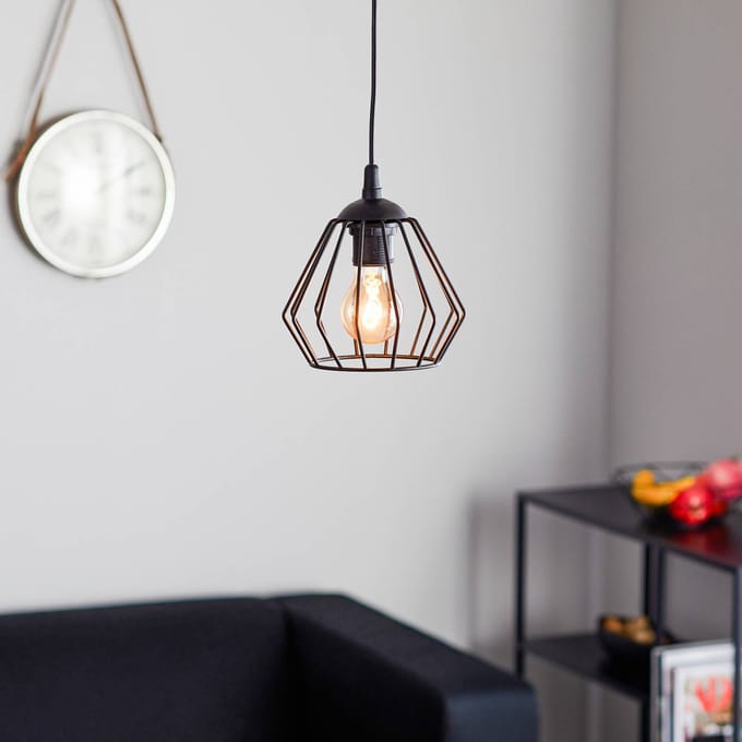 HELAM Hanglamp Agat zwart, 1-lamp