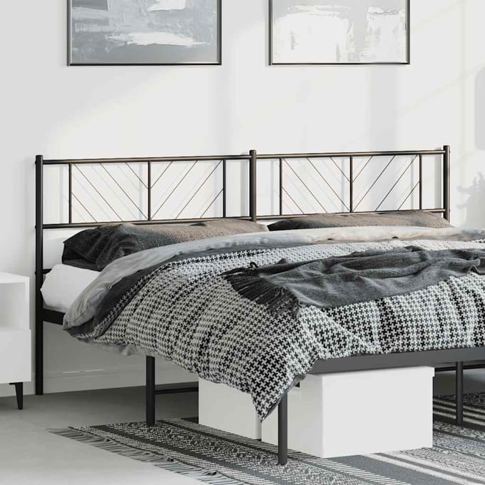 vidaXL - Vervangend - hoofdbord - 180 - cm - metaal - zwart