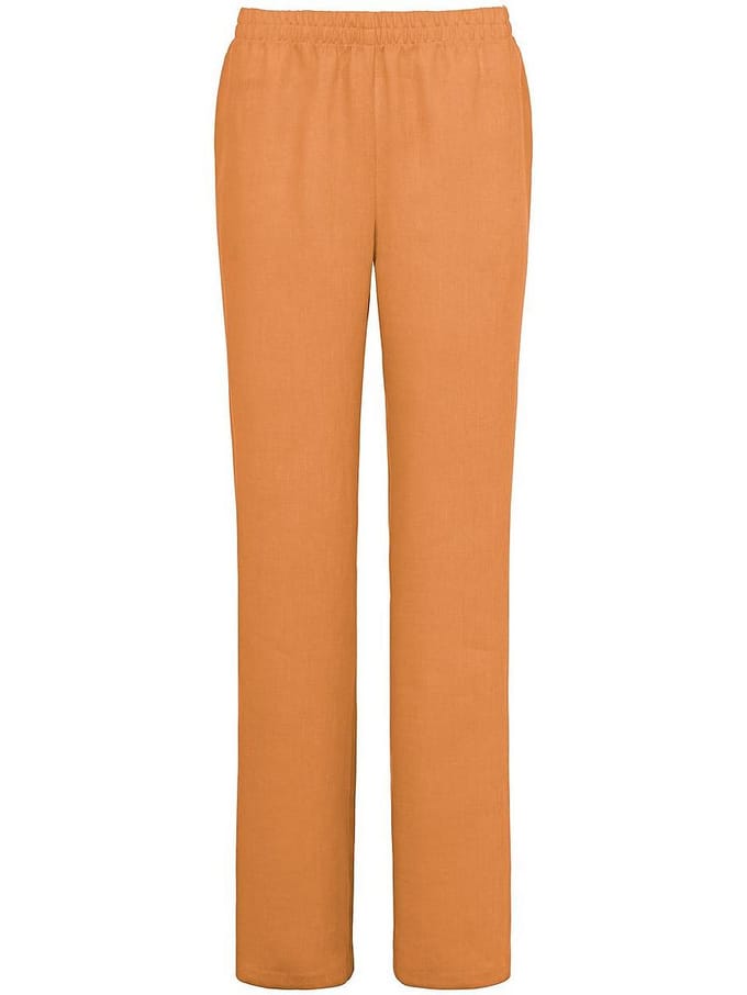 Broek 100% linnen Van Peter Hahn oranje