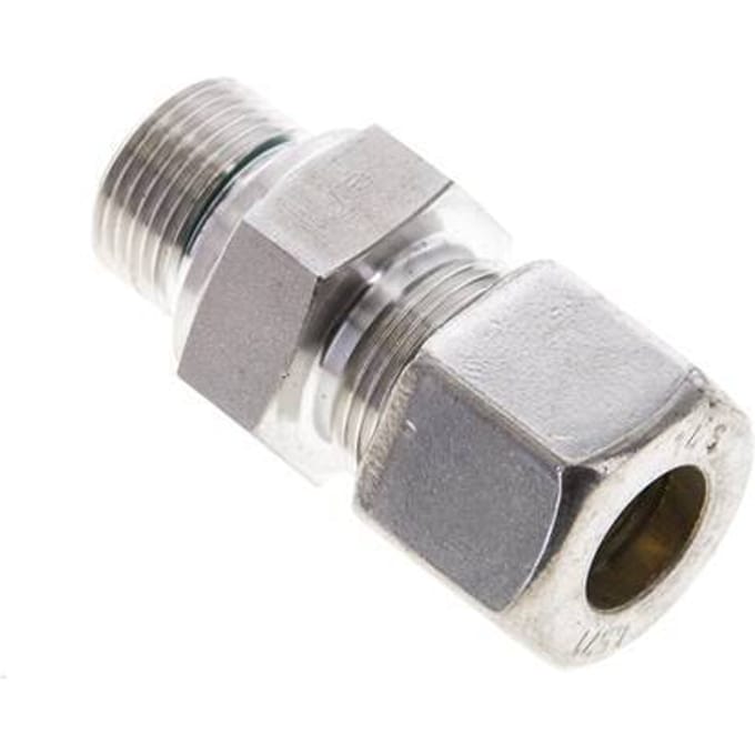 14S & M20x1.5 RVS Rechte Knelfitting Buitendraad 400bar FKM ISO 8434-1