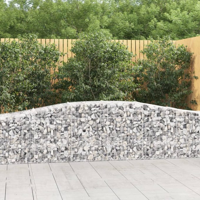 vidaXL - Schanskorf - 2 - st - gewelfd - 400x50x60/80 - cm - gegalvaniseerd - ijzer