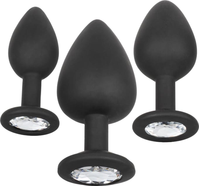 CalExotics - Silicone Gem Anal Kit - Anal Toys Buttplugs Zwart