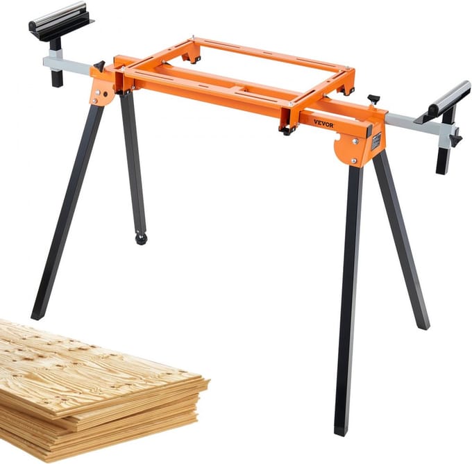 Verstekzaag - Machinetafel - 150KG - Oranje - Staal