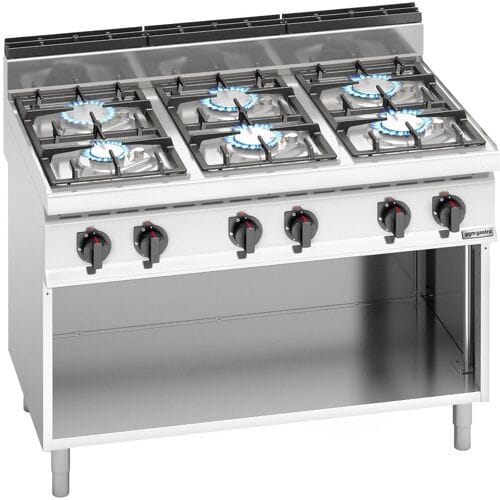 GGM Gastro Gasherd - 33,5 kW - 6 Brenner Zilver