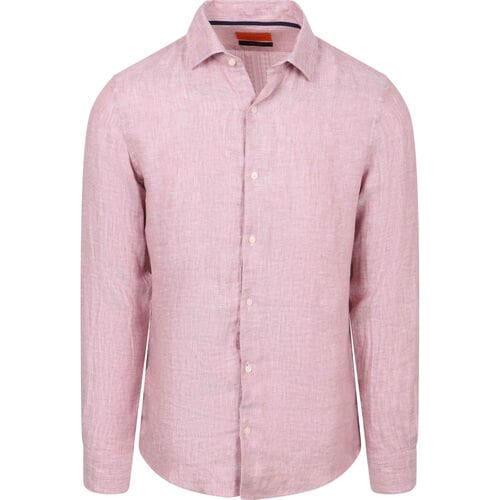 Suitable Overhemd Linnen Roze - Maat 40 - Heren - Overhemden Formeel