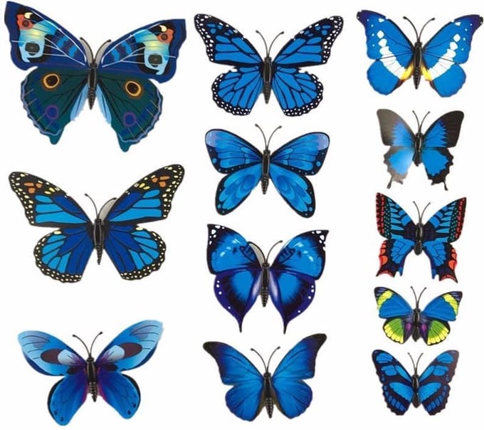 New Age Devi - 3D Vlinders Muurstickers - Blauwe Vlinder Muursticker!