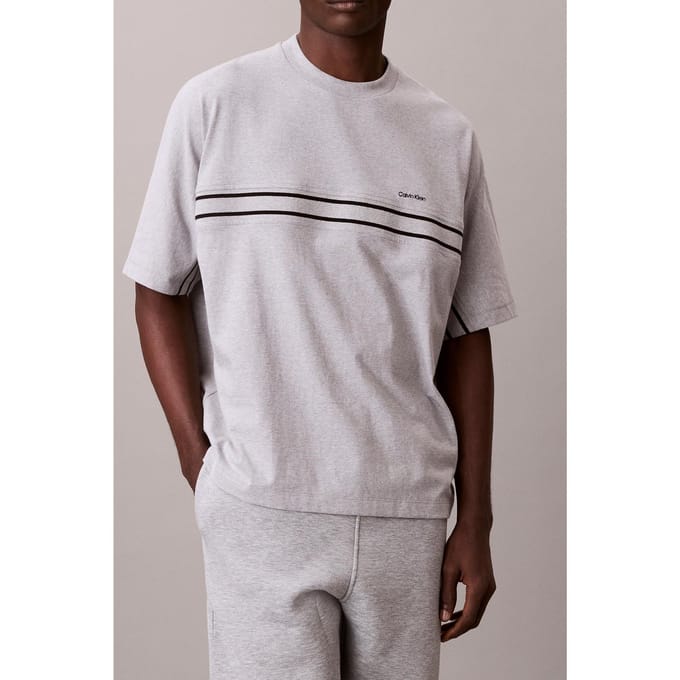 Calvin Klein Ss 16s Jersey Logo Tee Heroic Grey Heather Taglia: S | Magliette basic Outlet | Uomo | Grigio