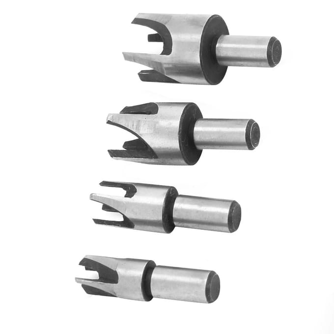 4 Stuks 45# Koolstofstaal Penboor Houtplug Kurkboor Plugsnijgereedschap