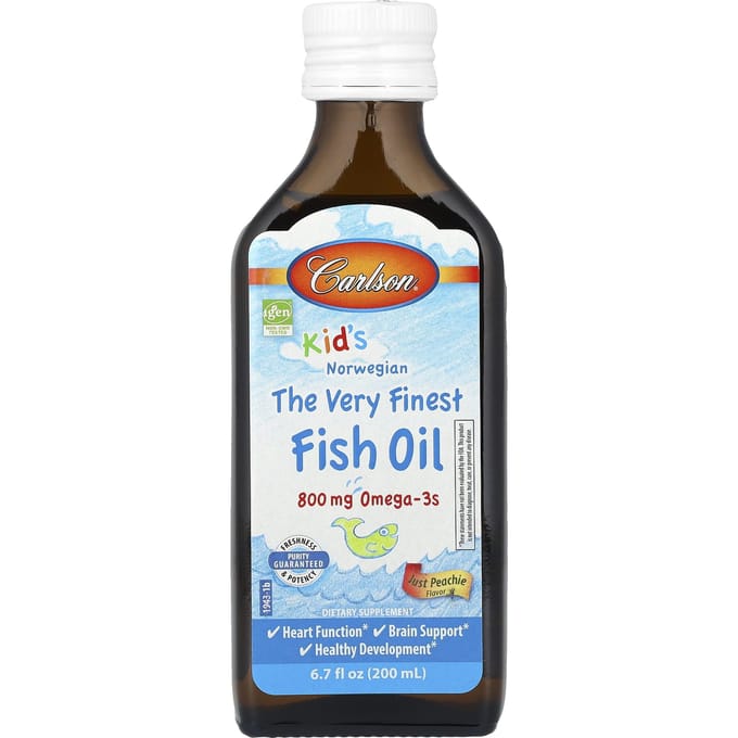 Kinderen, Noors, Premium Visolie, Just Peachie, 800Mg, 200Ml(6.7 fl oz)