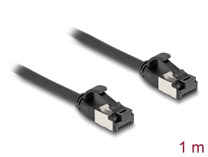 Delock RJ45 Cable plug to plug Cat.8.1 flexible 1 m black