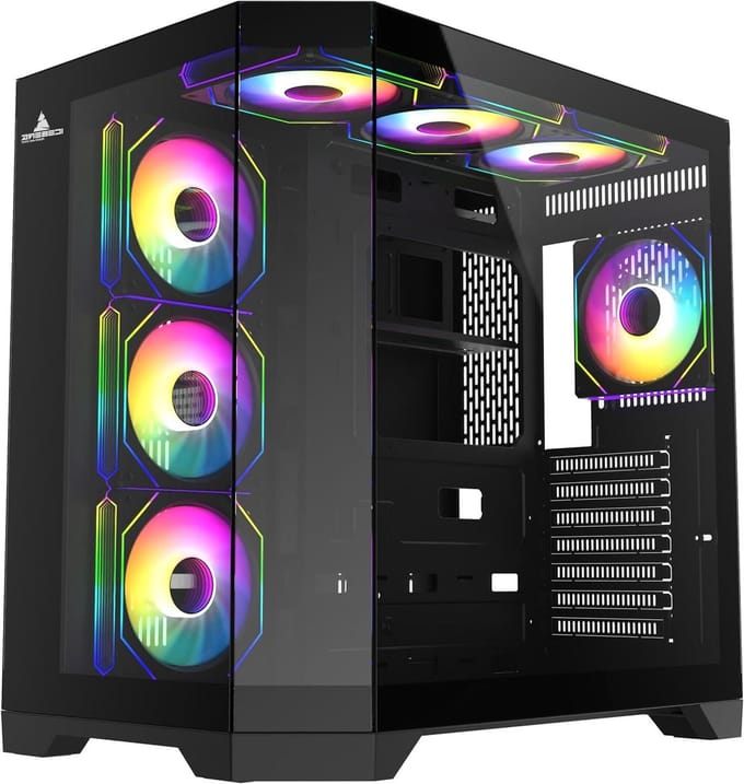 PC Gaming Behuizing - Computerkast ATX - Componenten Beschermen - Drieweg Gehard Glas - 418 x 41 x 28 cm