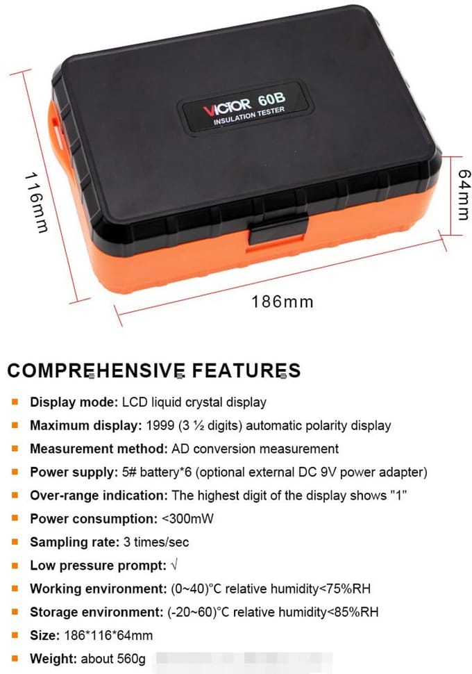 Digitale Isolatiemeter Megger - Testapparatuur 10000V/5000V/2500V