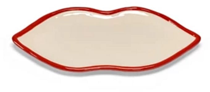 Serax Wouters & Hendrix Les Objets Mouleversants schaal M 22x10cm H1.5cm rood / wit