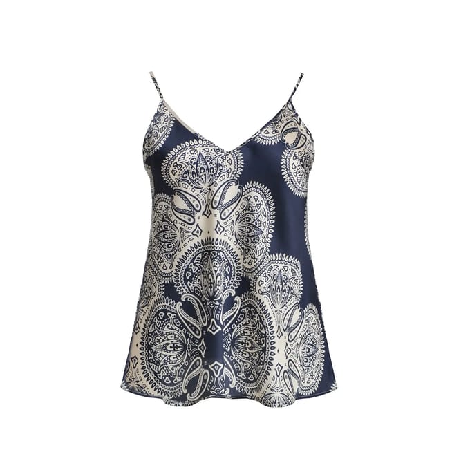 Satin Kashmir Geprint Tanktop Dames Mat Fashion