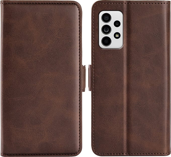 MobyDefend Hoesje - Geschikt voor Samsung Galaxy A53 - Luxe Wallet Book Case (Sluiting Zijkant) - Bruin