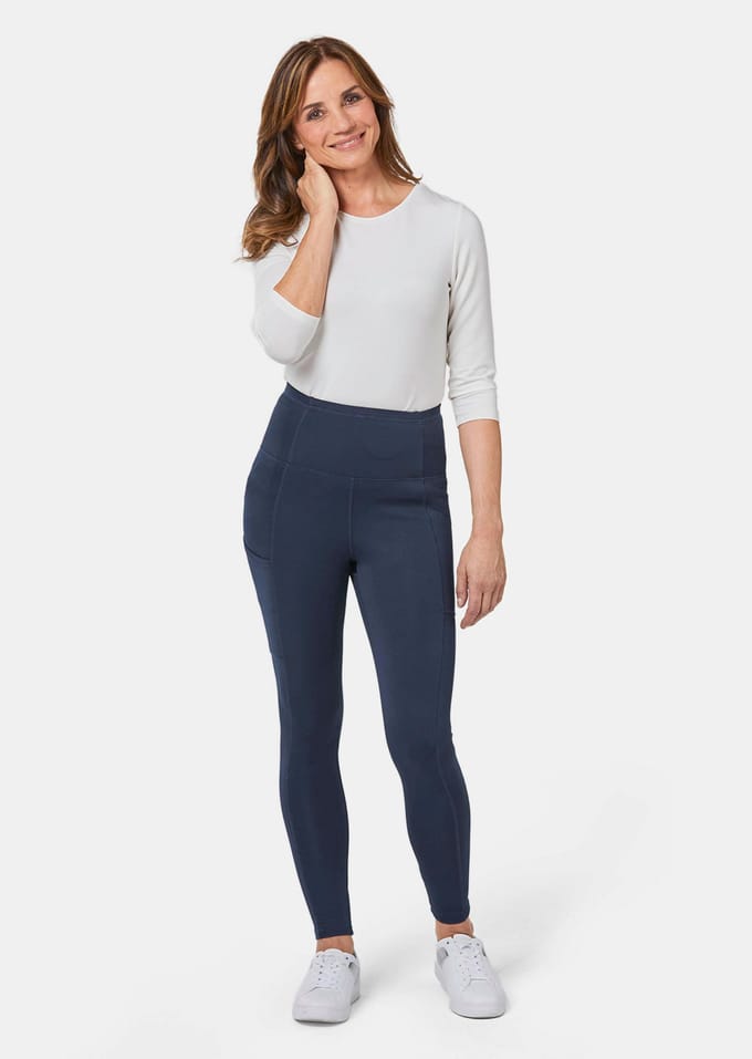 Corrigerende legging met shaping-effect - marine - Gr. 21 van Goldner Fashion