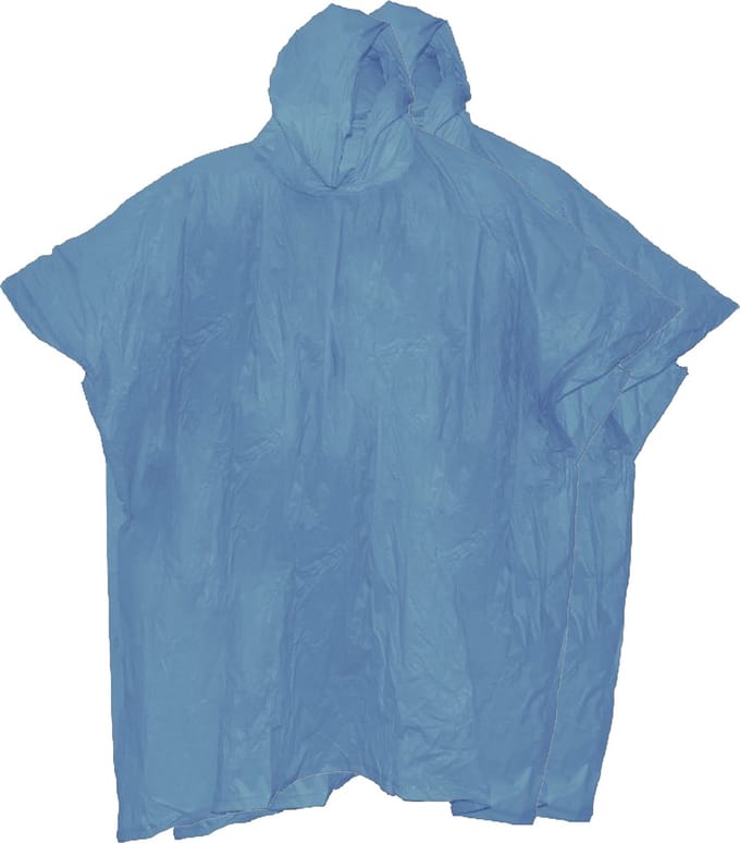 Benson Regenponcho met capuchon - 2x - blauw - herbruikbaar - PVC