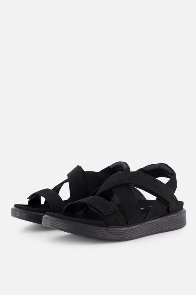 Ecco Soft Sandalen zwart Leer - Maat 38