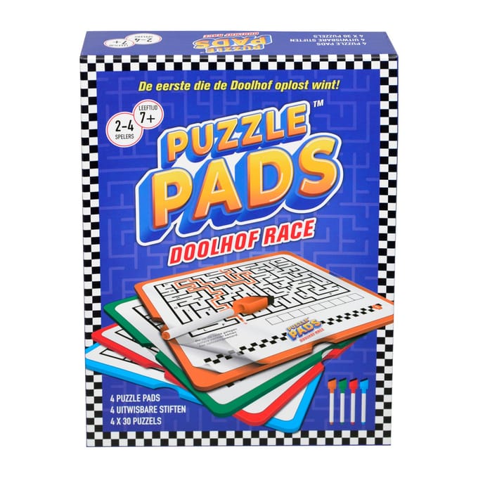PuzzlePads - Doolhof Race - De Eerste Die Het Doolhof Oplost Wint! - Bordspel - 2-4 Spelers - Vanaf 7 Jaar