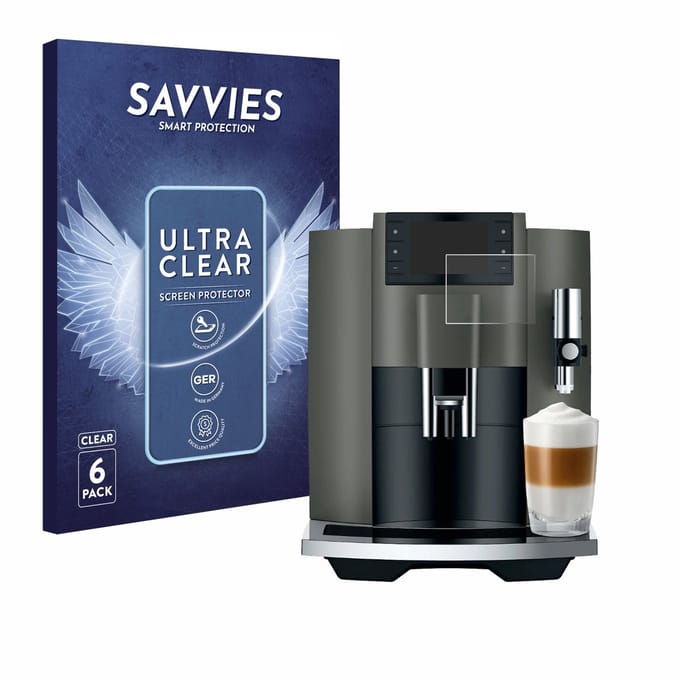 Savvies - Screenprotector voor Jura E8 (EC) - Folie Beschermfolie transparant 6 Stuks
