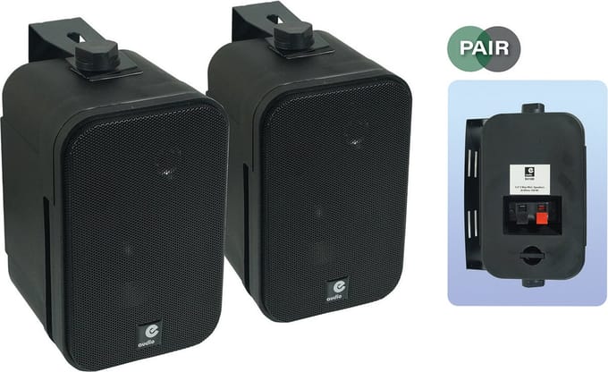E-Audio B418B 3,5" 2-weg miniluidsprekers met ophangbeugel (8 Ohm 100 W) - Set van 2 - Zwart
