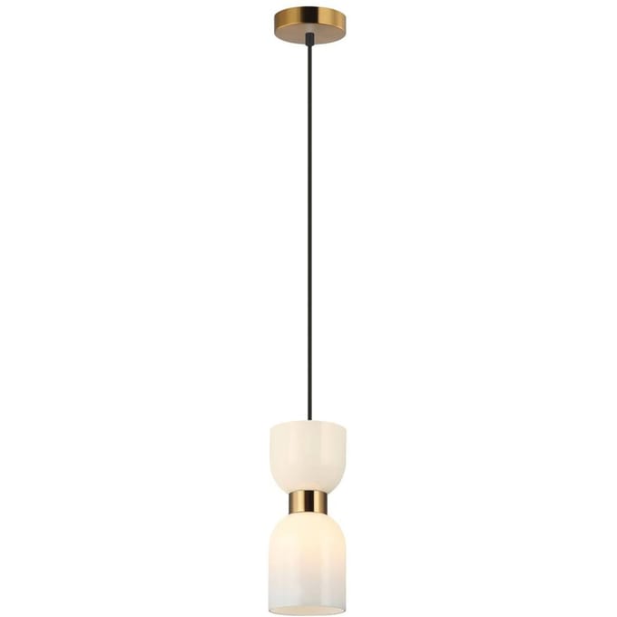 Viokef Memory hanglamp, glas, brons/wit