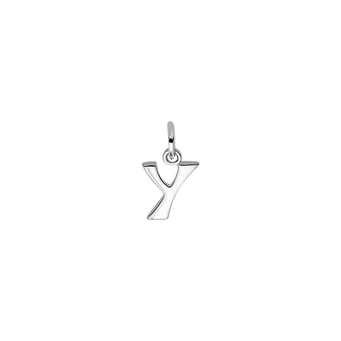 Zilver Gerhodineerde Hanger letter Y 1330021