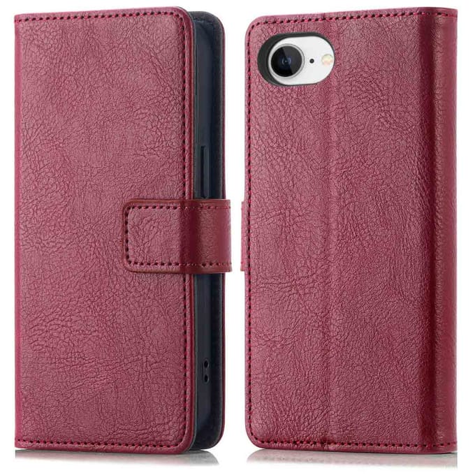 imoshion Hoesje - Geschikt voor Apple iPhone 17e / 16e - Luxe Bookcase - Bordeaux