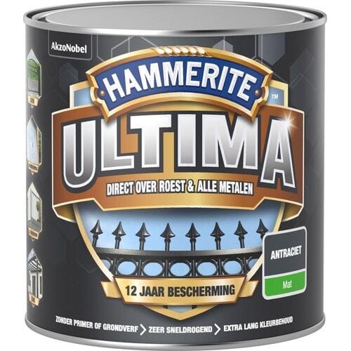 Hammerite Metaallak Ultima Mat Antraciet 250ml
