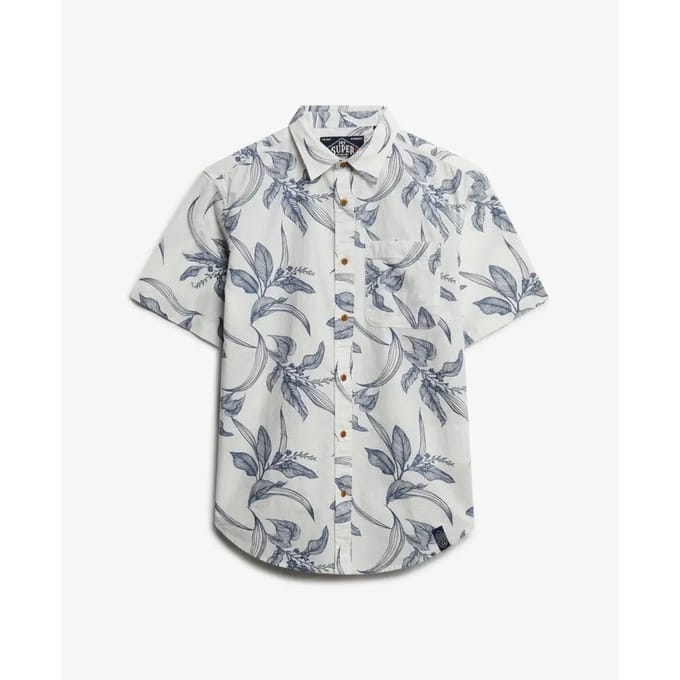 Superdry Vintage Loom Overhemd Met Korte Mouwen Wit S Man