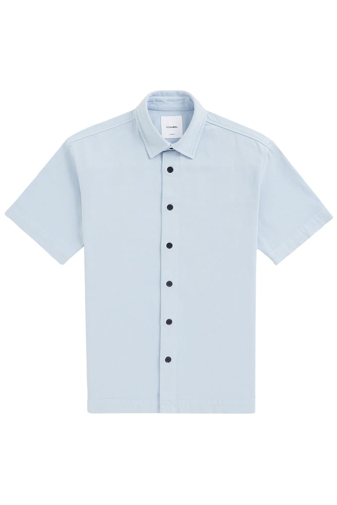 No Label Durban Heavyweight Cotton Light Blue Größe: M | Casual hemden Outlet | Herren | Blau