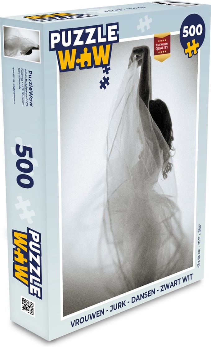 Puzzel Vrouwen - Jurk - Dansen - Zwart wit - Legpuzzel - Puzzel 500 stukjes